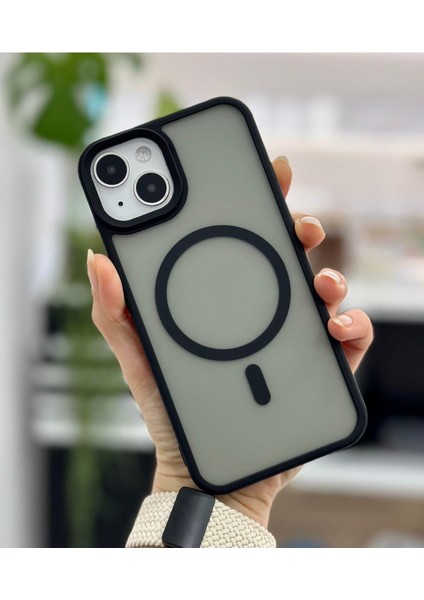 Aksesuar Iphone 13-14 ile Uyumlu Mat Magsafe Özellikli Şeffaf Kılıf
