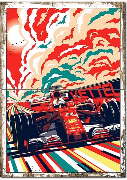 Yarış Arabası Tasarım Ahşap Tablo 70CMX 100CM