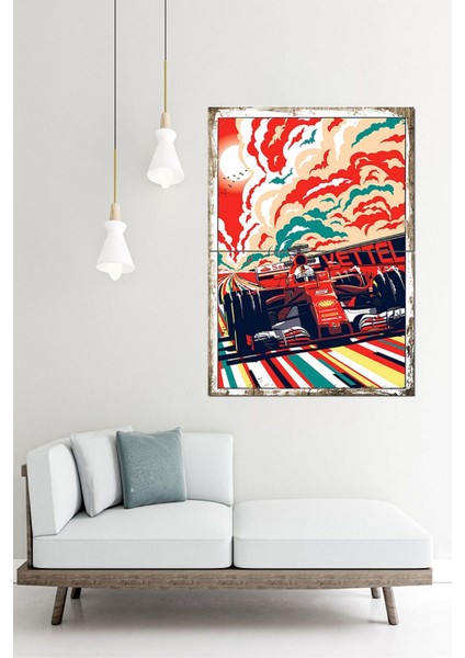 Yarış Arabası Tasarım Ahşap Tablo 70CMX 100CM fiyatları