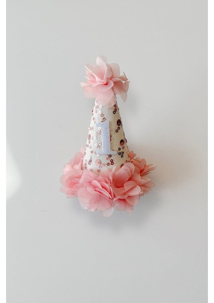 Kız Çocuk 1 Yaş Pul Payet ve Boncuk Işlemeli Çiçekli Huni Taç,doğum Günü Hunisi fiyatları