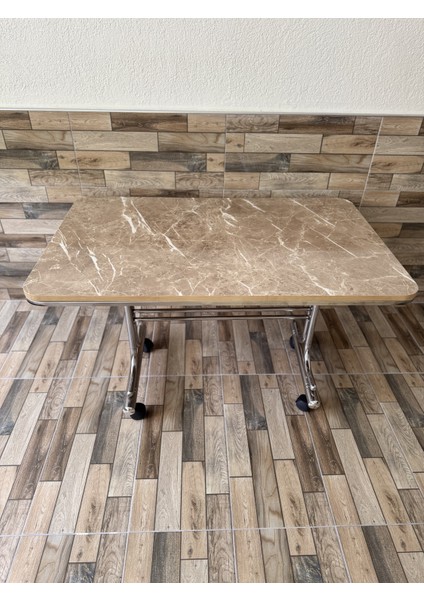 Tekerlekli Orta Sehpa, Tekerlekli Sehpa, Pratik Orta Sehpa,krom 70X110CM Masa, Tekerli Sehpa modelleri