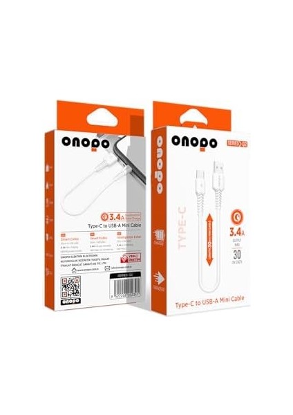 Android Uyumlu Type-C To USB Mini Kablo 3.4A Hızlı Şarj ve Data Kablosu 30CM - Q2 | 3.4A Hızlı Şarj | 480MBPS Veri Transferi | Kompakt Tasarım | 2 Yıl Ithalatçı Garantisi modelleri