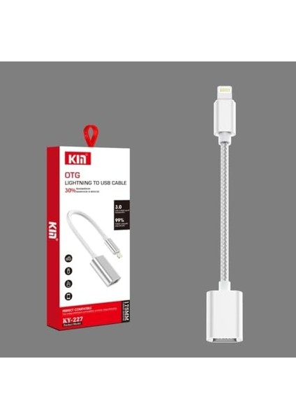 Ky 227 Lightning To USB Flash Cable - iphone ile Uyumlu Cihazınıza Flash Bellek Takmanızı Sağlar Ios Otg modelleri