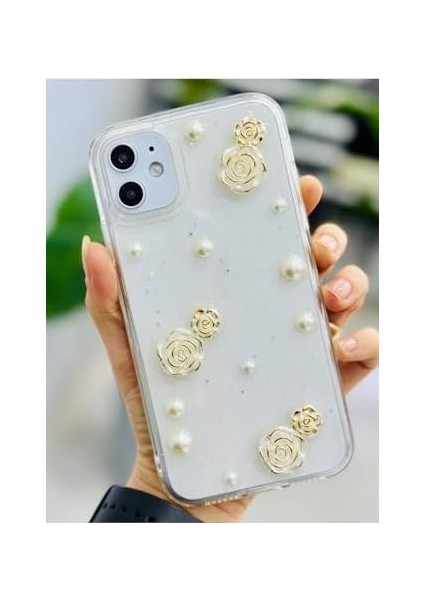 Aksesuar Iphone 11 ile Uyumlu Inci Gül Tasarımlı Oyuncaklı Esnek Silikon Kılıf fiyatları