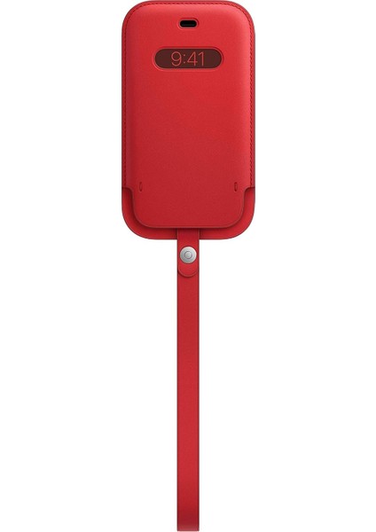 iPhone 12 Mini Için Magsafe Özellikli Deri Zarf Kılıf - (Product)Red