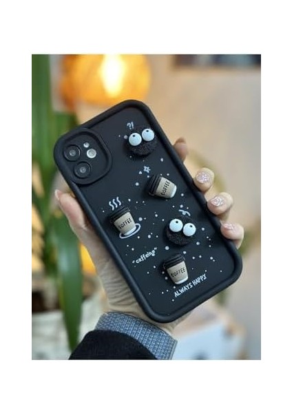 Aksesuar Iphone 11 Tasarımlı Siyah Coffee Kurabiye Yumuşak Silikon Kamera Korumalı Kılıf fiyatları