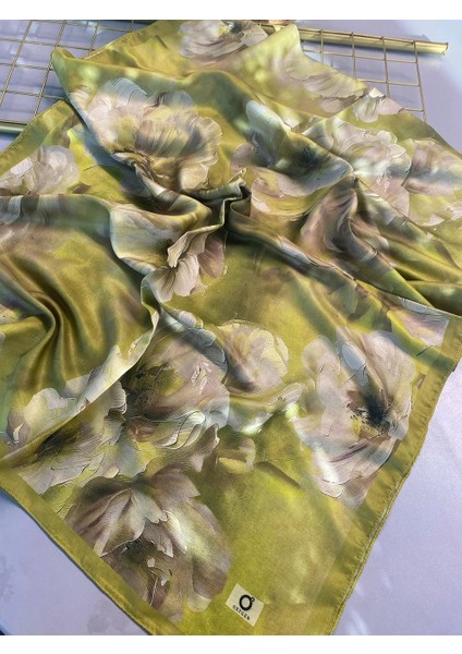 Vavscarfs Summer Rosaline Desen Pamuk Ipek Şal Limon Yeşili