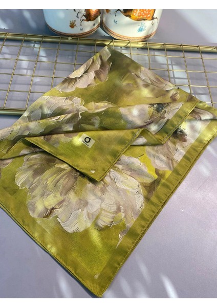 Vavscarfs Summer Rosaline Desen Pamuk Ipek Şal Limon Yeşili fiyatları