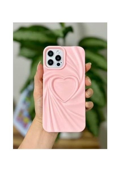 Aksesuar Apple Iphone 12 ve 12 Pro ile Uyumlu 3D Mat Saten Kalp Kabartma Desenli Darbe Önleyici Silikon Kılıf modelleri