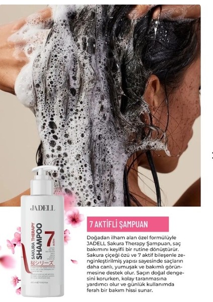 Sakura Therapy Shampoo 7ACTIVE ( Sakura Çiçeği,biotin,keratin,vitamin B5 ) Onarıcı Besleyici Şampuan modelleri