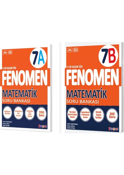 7. Sınıf Fenomen Matematik A + B Soru Bankası Seti 2 Kitap Fenome