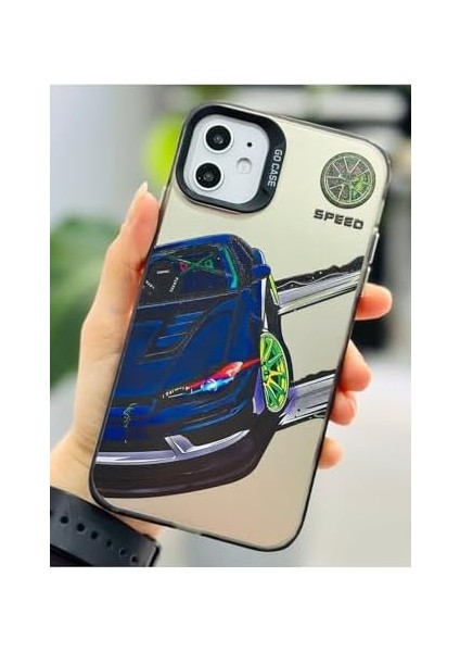 Aksesuar Iphone 11 ile Uyumlu Köşeli Parmak Izi Bırakmaz Silvia Baskılı Metalik Electro Silikon Kılıf fiyatları