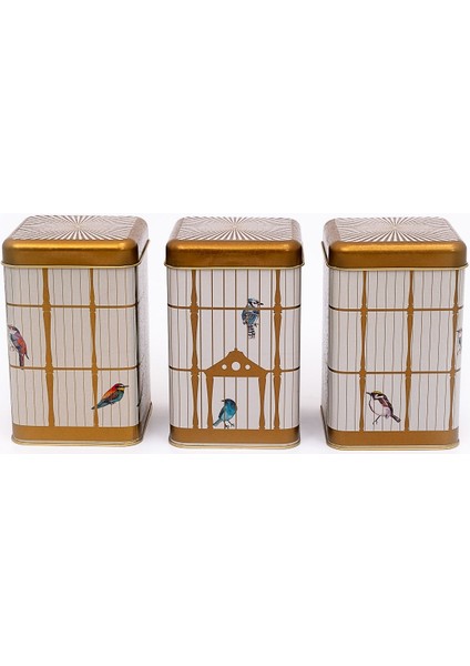 ERB09T7 Kare Saklama Kabı 105X105 3 Lü Set, Bird Cage