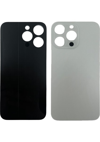 iPhone 15 Pro Uyumlu Geniş Kamera Camlı Batarya Kapağı (Beyaz) NT-106735