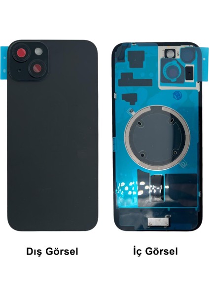 iPhone 15 Plus Uyumlu Kamera Camlı Batarya Kapağı + Magsafe Flex (Siyah) NT-110812