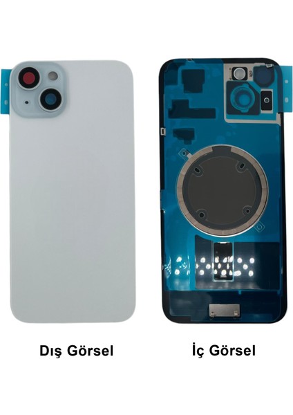 iPhone 15 Uyumlu Kamera Camlı Batarya Kapağı + Magsafe Flex (Mavi) NT-110806
