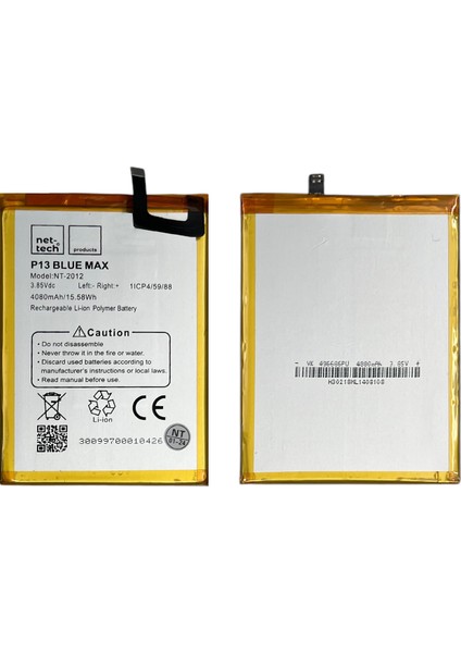 Teknonet Reeder P13 Blue Max Uyumlu Nettech 4850 Mah Batarya