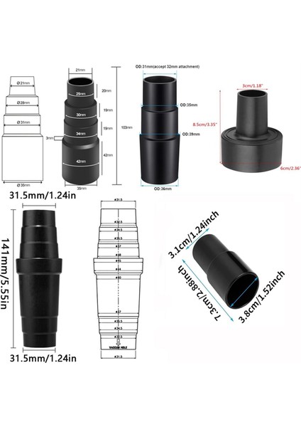Hortum Adaptörü Universal - Vakum Süpürge Adaptör Kauçuk, Vakum Süpürge Adaptörü - Hortum Redüktör (Yurt Dışından) fırsatları