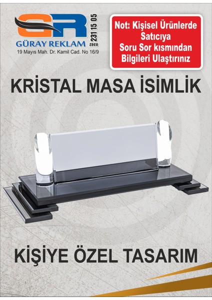 Masa Isimliği Kristal Masaüstü Isimlik Ofis Makam modelleri