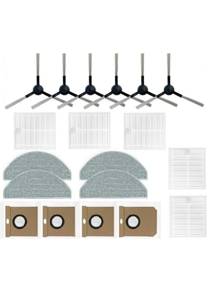 Roidmi Eve Için 19 Adet cc / SDJ12RM Robot Vakum Süpürge Yan Fırçası Hepa Filtre Mop Bez Tuz Torbası Yedek Parçalar (Yurt Dışından)