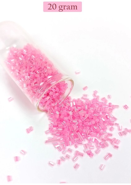Kesme Cam Boncuk 2mm - 20 Gram - Pembe -BNC323