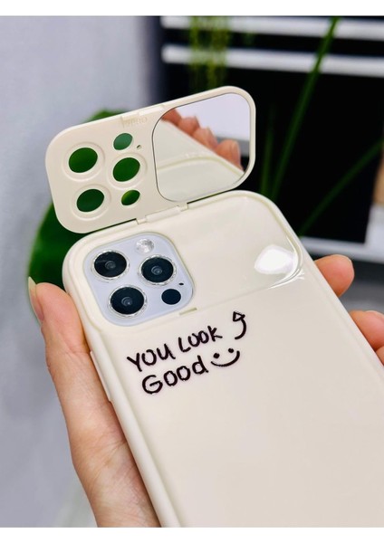 Aksesuar Iphone 12 Pro ile Uyumlu Aynalı Darbe Önleyici Kamera Korumalı Silikon Kılıf