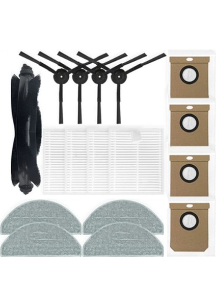 Roidmi Eve Için 17 Adet Yedek Parçalar cc / SDJ12RM Robot Vakum Süpürge Ana Yan Fırça Hepa Filtre Mop Bez Toz Çantası (Yurt Dışından)