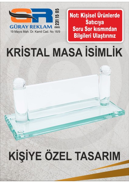 Masa Isimliği Kristal Masaüstü Isimlik Ofis Makam modelleri