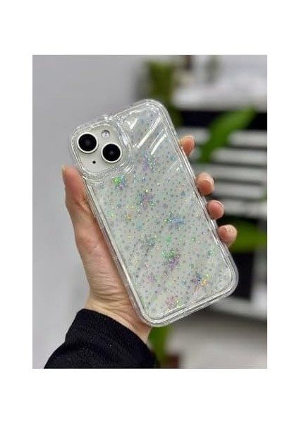 Aksesuar Iphone 13 14 ve 15 ile Uyumlu 3D Kabartmalı Snow Hologram Şeffaf Silikon Kılıf modelleri