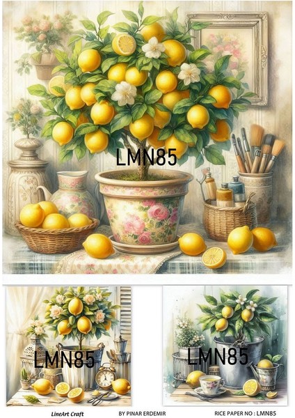 Limon Serisi LMN85 Limon Desenli Pirinç Dekopaj 30*42 cm