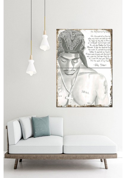 2pac Afiş Model Ahşap Tablo 70CMX 100CM fiyatları