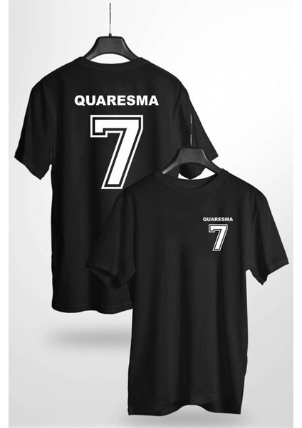 Ricardo Quaresma 7 Forma Tasarım Baskılı Siyah T-Shirt