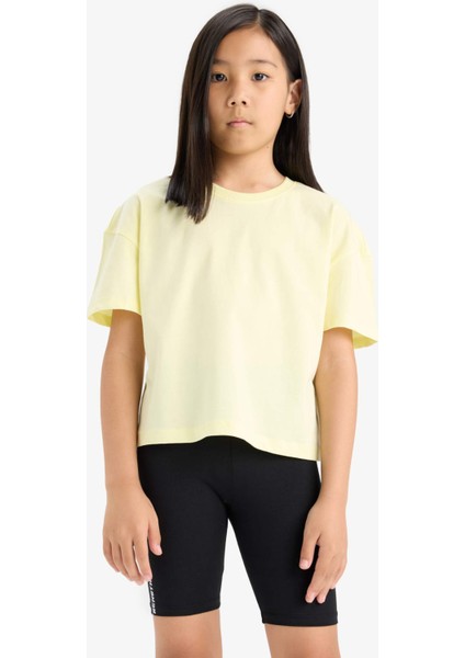 Kız Çocuk Relax Fit Bisiklet Yaka 2'li Kısa Kollu Tişört D9435A825SM fırsatları