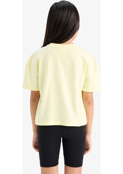 Kız Çocuk Relax Fit Bisiklet Yaka 2'li Kısa Kollu Tişört D9435A825SM