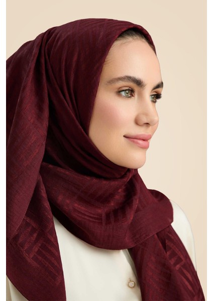 Iman Kare Bordo Naia Pamuk Şal 70X210 indirimleri