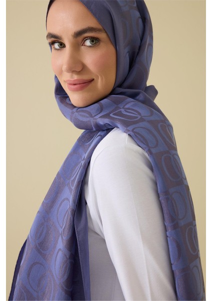 Dama Desen Lavanta Naia Pamuk Şal 70X200