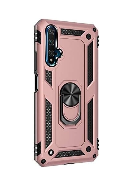 Huawei Honor 20 Için Kılıf Military Ring Holder Rose Gold [honor 20 ile Uyumlu Kılıf - Rose Gold] modelleri