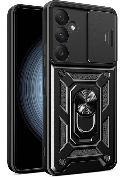 Samsung Galaxy A15 Uyumlu Kamera Korumalı Sürgülü Yüzüklü Tank Kılıf
