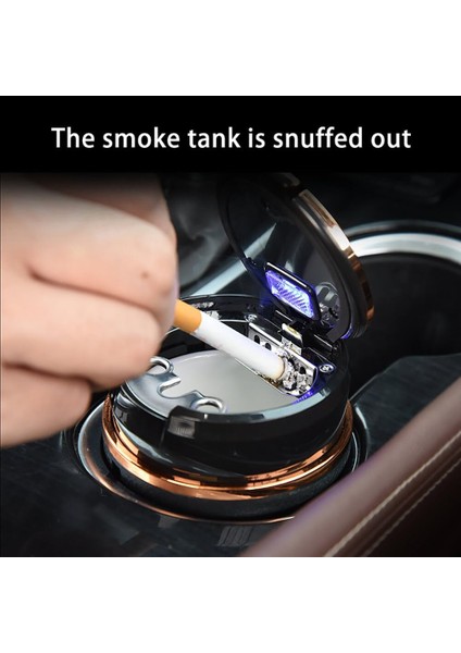 Porselen / Seramik Yanmaz Koku Geçirmez Işıklı Lüx Oto Küllük Dumansız Kapaklı Spor Araç Içi indirimleri