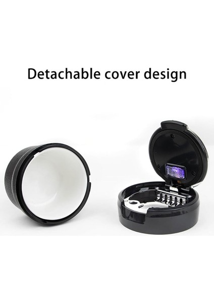 Porselen / Seramik Yanmaz Koku Geçirmez Işıklı Lüx Oto Küllük Dumansız Kapaklı Spor Araç Içi