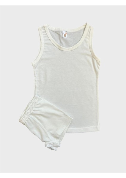 Erkek Çocuk Pamuklu Ekru Renk Atlet Boxer Takımı fiyatları