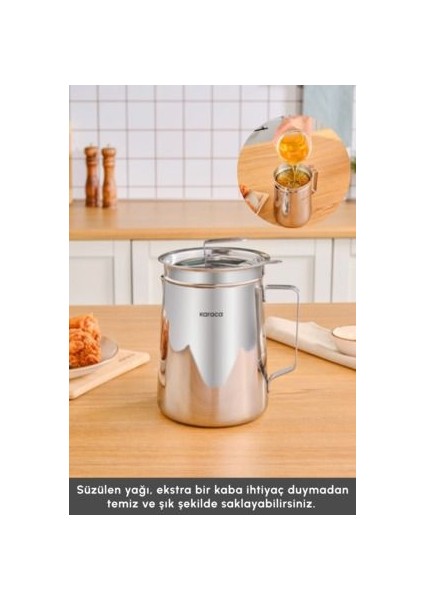 Mutfaksever Paslanmaz Çelik Kızartma Tenceresi - 17 cm Yükseklik, 12 cm Çap