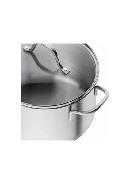 Flow Basık Tencere Seti 10 cm Paslanmaz Çelik İndüksiyon ve Fırın İçin Uygun modelleri