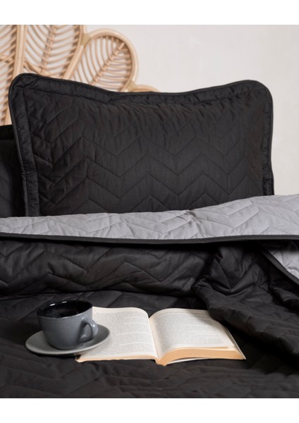 Pamuk Tek Kişilik Yatak Örtüsü Seti Prestige V7 Antrassit indirimleri