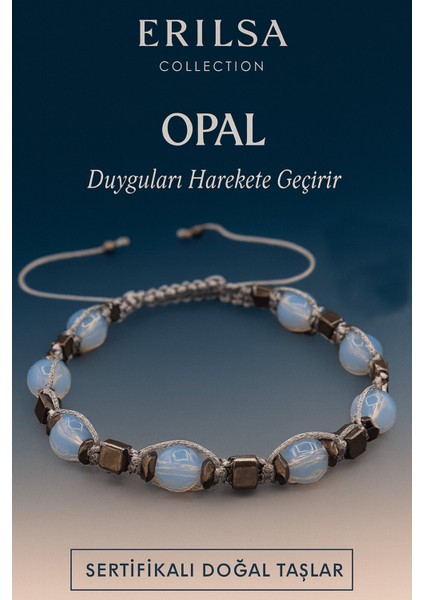 Sertifikalı Doğal Opal Taşı Bileklik – Duyguları Canlandıran El Yapımı Şık Tasarım Takı