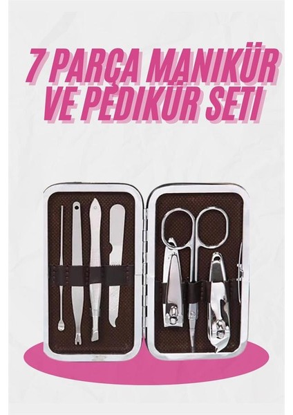Deri Çanta Hediyeli 7 Parça Manikür-Pedikür Tırnak Bakım Seti