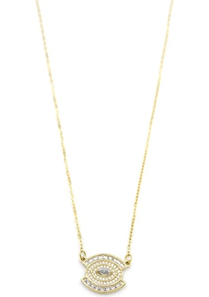 Taşlı Göz Kolye - Altın