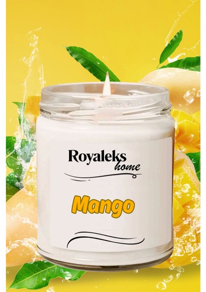 Doğal Özel Seri Kokulu Dekoratif Kavanoz Mum 210 cc - Mango Esansı - Ryl modelleri