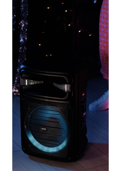 MD-125KP 40W USB/BT/TF/TWS Led Işıklı Kablosuz ve Kafa Mikrofonlu Toplantı-Parti Hoparlör