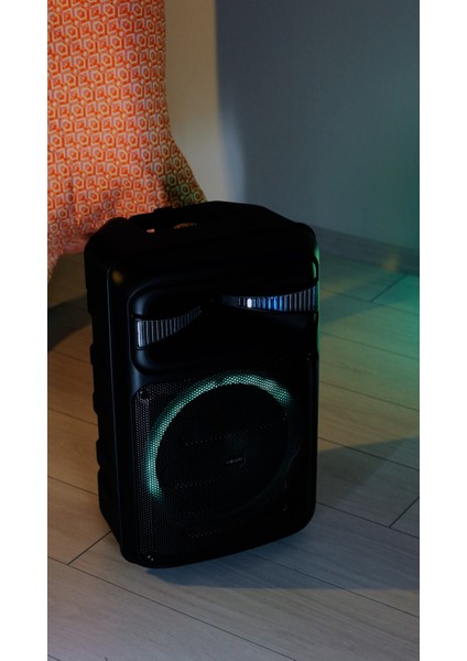 MD-125KP 40W USB/BT/TF/TWS Led Işıklı Kablosuz ve Kafa Mikrofonlu Toplantı-Parti Hoparlör